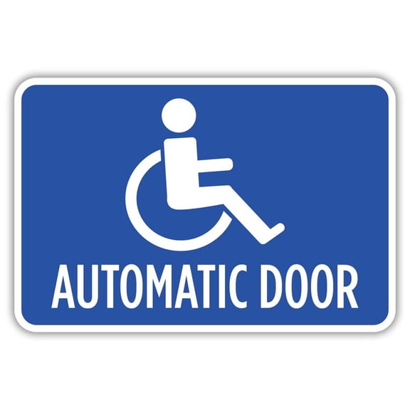 Automatic Door Metal Aluminum Sign Size: 16 x 12 Inch