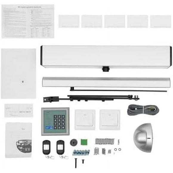 Automatic Door Opener, 110-240V Handicap Door Opener 50W Roll Up Door Opener, 120 Degrees Adjustable Automatic Sliding Door Closer with 2PCS Remote Controller and Push Buttons