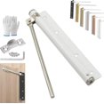 thumbnail image 1 of Automatic Door Self-Closing Hinge,Adjustable Universal Stainless Steel Silent Self Closing Hinges,Easy Installation for Wood and Indoor Doors, with Base, Screw, Wrench (White), 1 of 7
