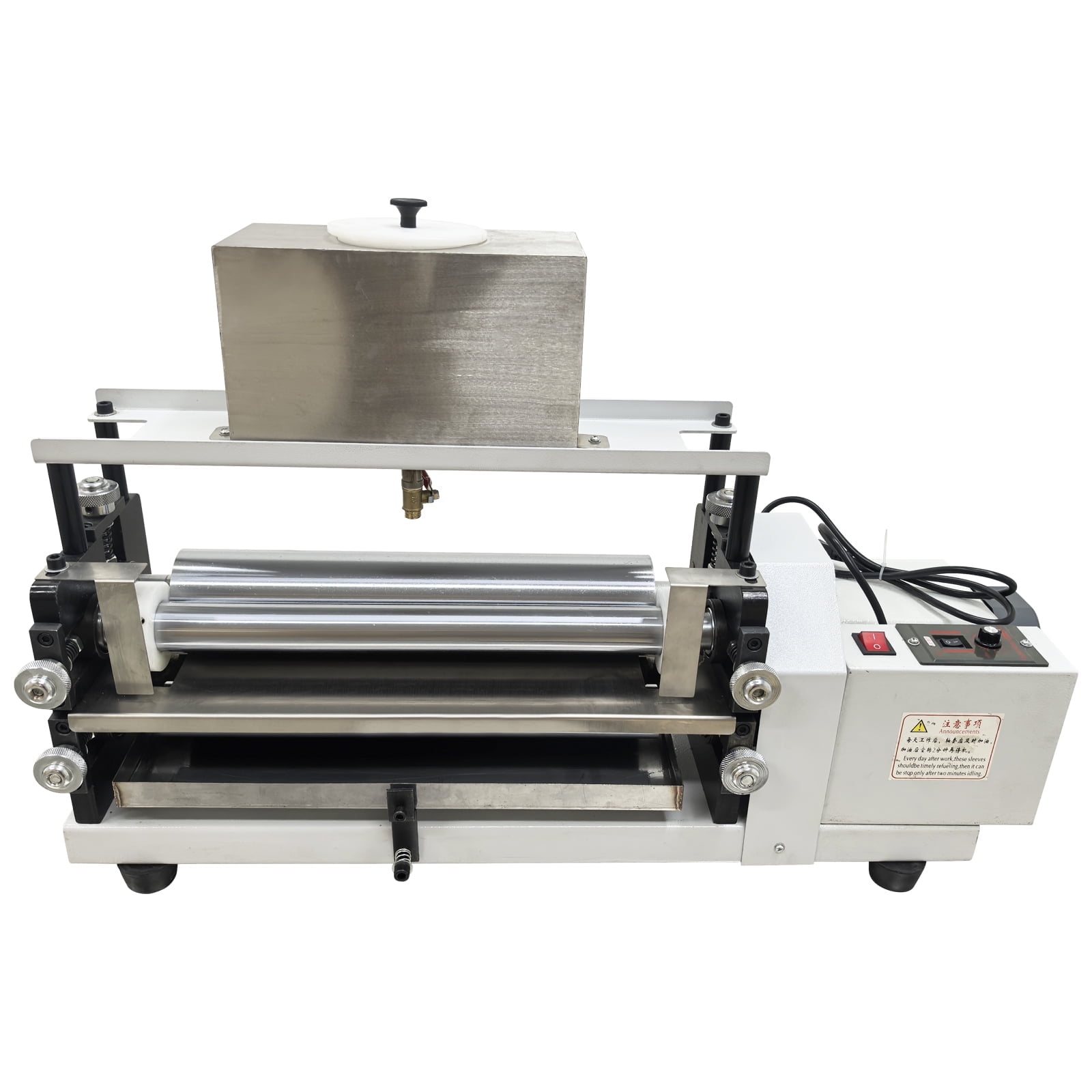 Automatic Double-Sided Gluing Machine 15.35" Soft Roller Glue Coating Machine for Paper Leather Craft 110V