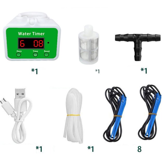 Automatic Drip Irrigation System Kit Plant Water Timer Watering Garden