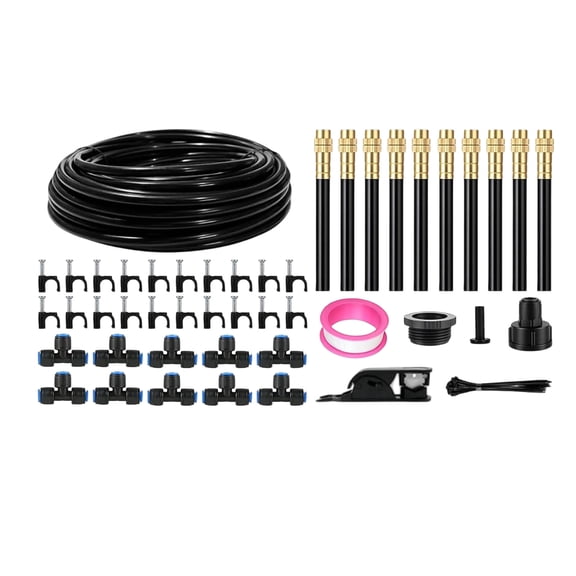 Automatic Drip Irrigation System 360° Adjustable Mist Nozzle High Flow Rotating Sprinkler for Potted Plants Garden Patio(10m）