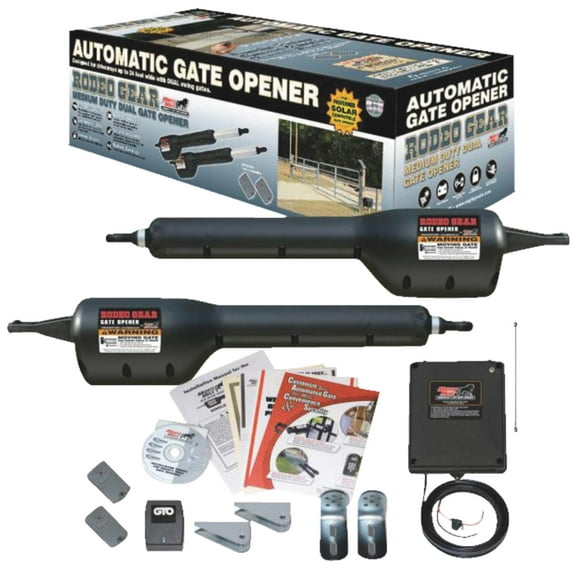 GTO Automatic Dual Gate Opener Kit - Easy Installation - 2 Transmitters, Multicolor