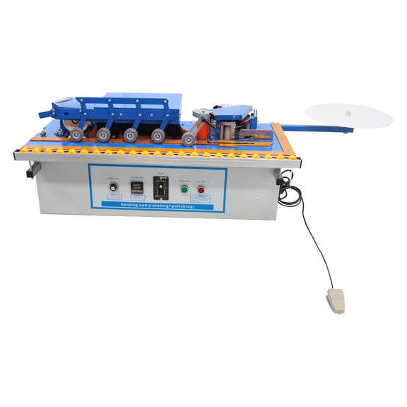 Automatic Edge Banding Machine Woodworking Edge Bander with Pneumatic Head and Double-sided Polishing 110V