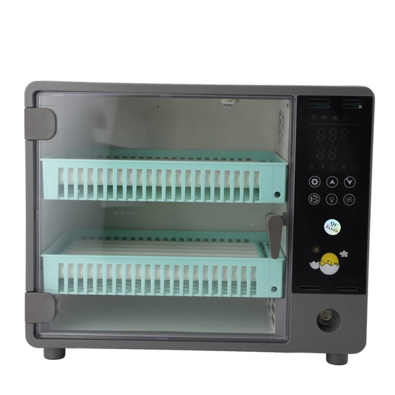 Automatic Egg Incubator with Temperature Control and Humidity Monitor for 24 Chicken Eggs / 32cm x 25cm x 19cm Mini Hatching Machine with Built-in Egg Candler and Automatic Turner