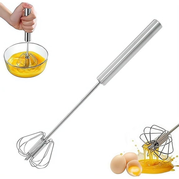 Automatic Eggbeater Easy Whisk,Hand Push Rotary Whisk Blender, Versatile Manual Egg Beater Mixer Stirrer for Blending, Whisking, Beating & Stirring