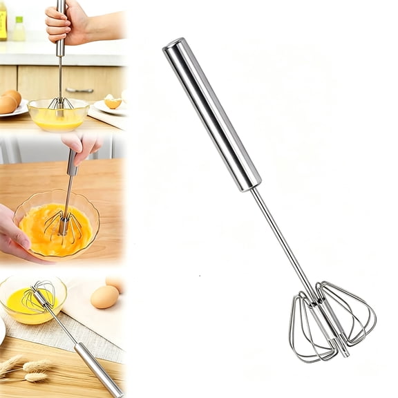 Automatic Eggbeater Easy Whisk, Manual Hand Push Egg Beater Mixer for Kitchen Baking, Cream, Batter, Sauce, Coffee & Egg Scrambling