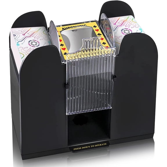 Automatic Electric Card Shuffler Battery-Operated Poker Shuffle Machine for Home Games, 1-6 Decks