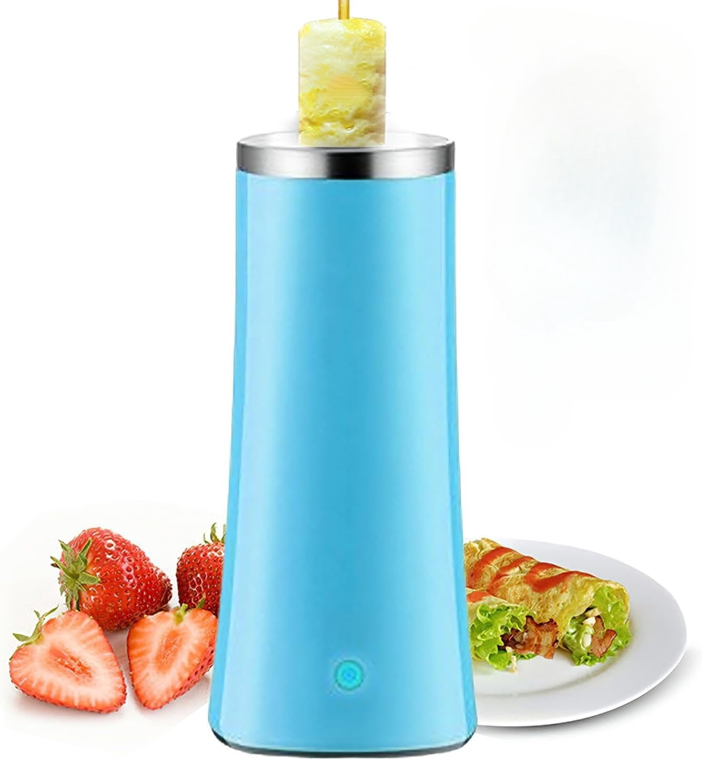 Automatic Electric Egg Roll Maker Kit, Vertical Non-Stick Omelet Machine with Bamboo Sticks & Cleaning Brush,  Rapid Breakfast Master
