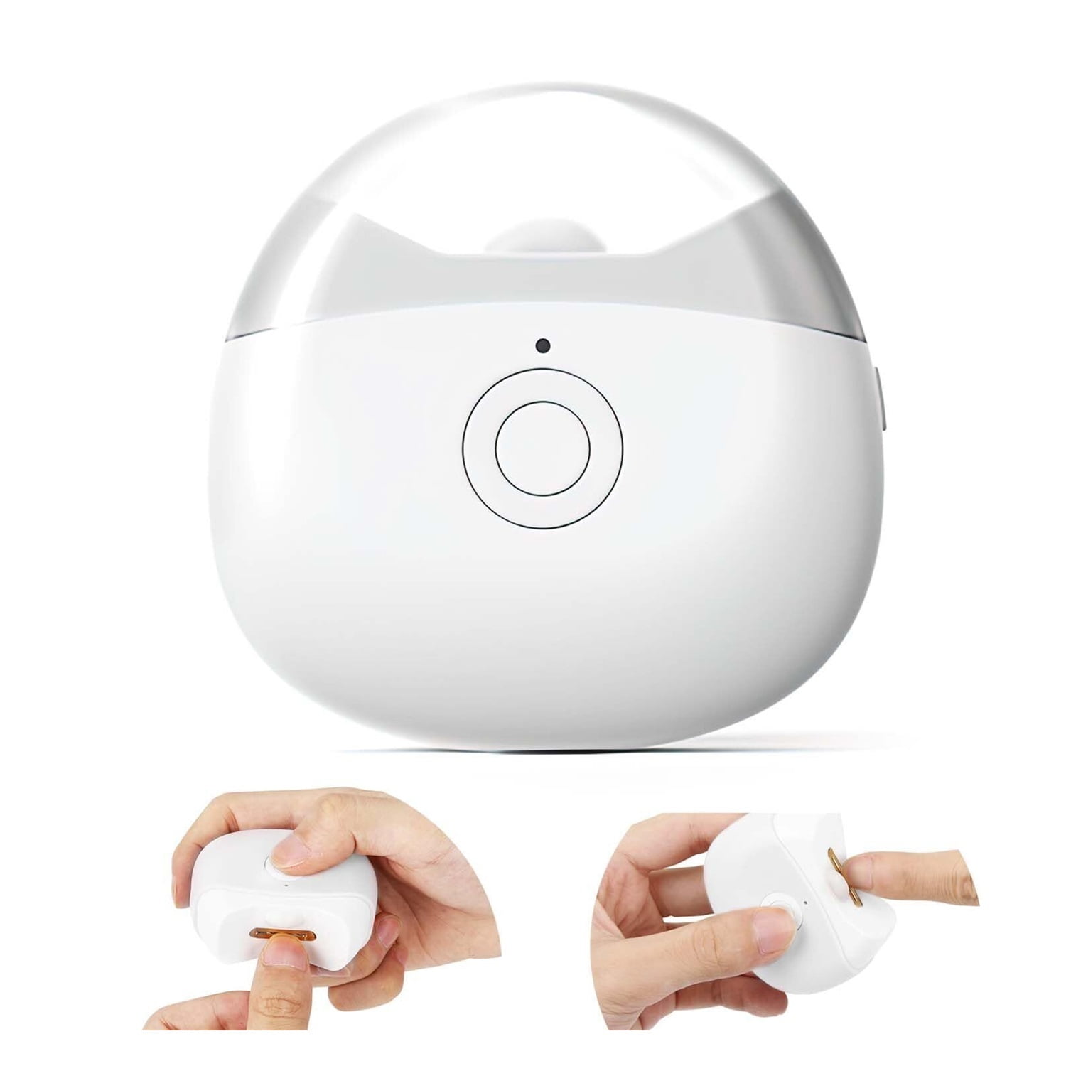 Automatic Electric Nail Clipper with LED Light & 2 Speeds with Nail Scraps Storage, USB Rechargeable Safety Fingernail Trimmer for Baby, Children, Kids, Adult, Seniors and Caregivers, White
