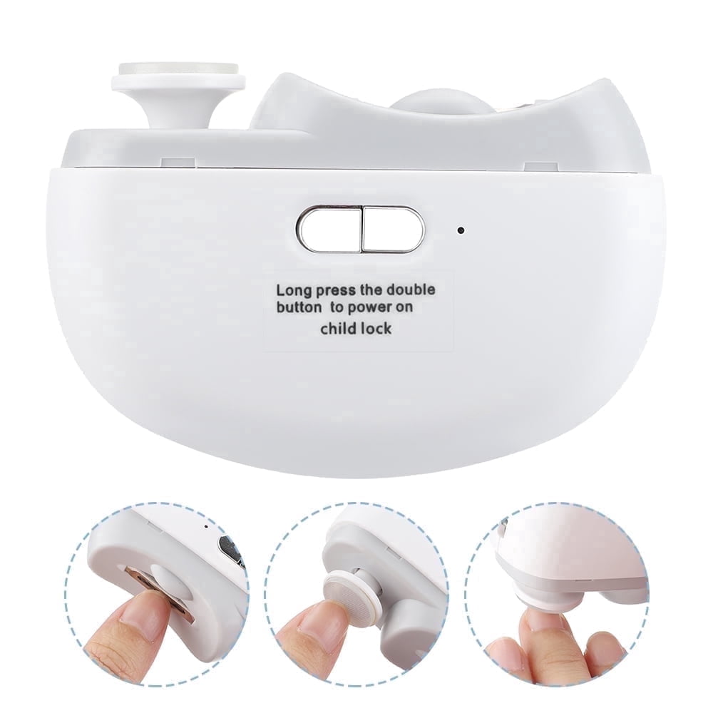 Automatic Electric Nail Clipper with Light & 2 Speeds, Nail Polisher 2 in 1 Design, Nail Clip Storage, USB Rechargeable Safety Electric Nail Trimmer for Adults, Seniors