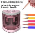 thumbnail image 1 of Automatic Electric Pencil Sharpener, Dual Hole Design for 6-12mm Colored Pencils with Safety Auto-Stop Function, Portable Battery Operated Sharpener for Students Artists Home & Office Use, 1 of 4