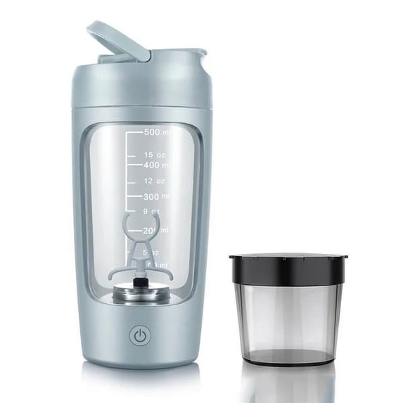 Automatic Electric Protein Shaker Bottle 7000RPM with Storage Container, 1200mAh Rechargeable USB Blender Cup for Protein Powder, Coffee, Milkshakes, BPA-Free Self Cleaning Sports Mixer