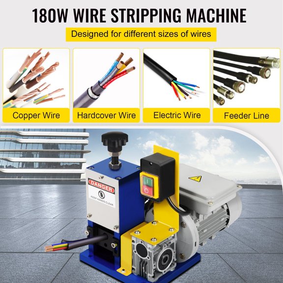 Automatic Electric Wire Stripping Machine 0.05"-0.98",Portable Dark Blue Wire Stripper,Wire Stripping Machine Tool for Scrap Copper Recycling (Dark Blue)
