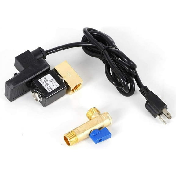 Automatic Electronic Timed Air Compressor Drain Valve AC 110V 1/2'' Air Compressor Condensate Management Water Tank Two-Way Direct-Acting Drain Valve (Drain Valve with Power Cable)