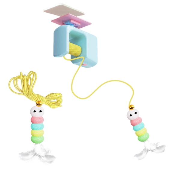 Automatic Elevating Teaser Toy for Cats - Rechargeable Bouncing Rope Interactive Plaything for Indoor Pets