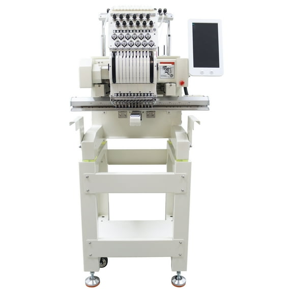 Automatic Embroidery Machine Single-head 12-needle Flat Hat Tshirt Computerized Embroidery Machine 110V-220V