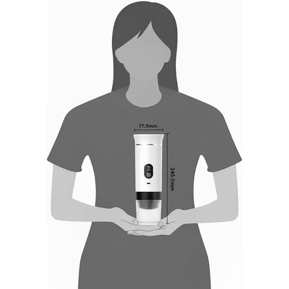 Automatic Espresso Maker - Dual Hot & Cold Brew - 20 BAR Pressure - Compact Portable Coffee Machine with Rapid Heating - Built-In Transparent Cup - Travel-Friendly Design