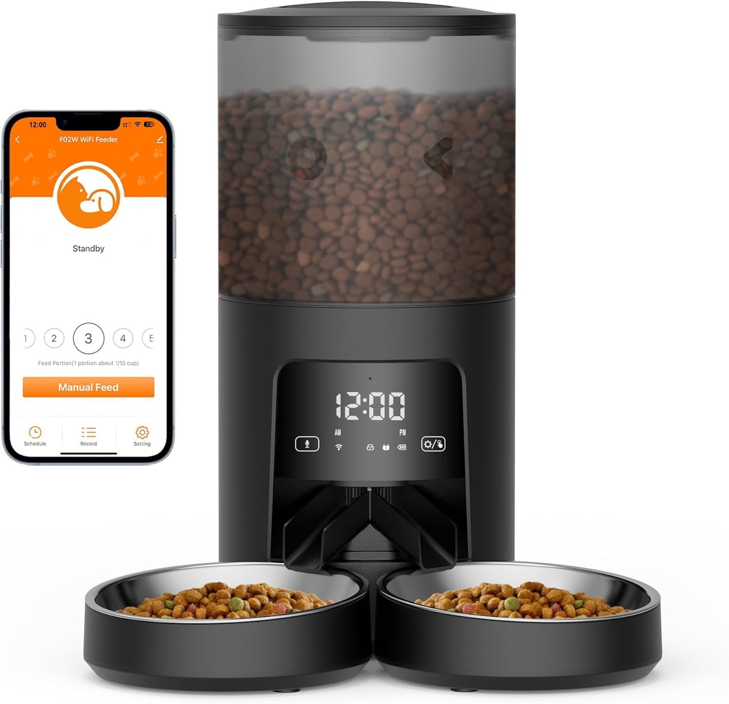 Automatic Feeder 2 Cats - 5G WiFi Pet Feeder with APP Control, 6L Dry ... - Easy Online Automatic Cat Feeder With Alarm