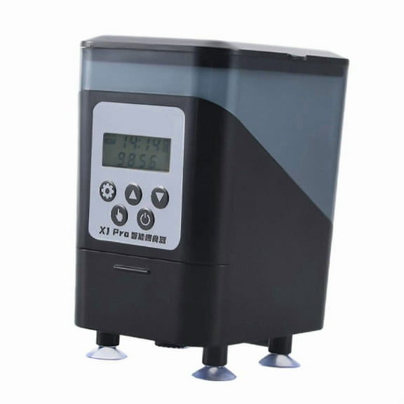 Automatic Feeder Large Capacity Waterproof Timer Feeding Clear Design Moistureproof Suction Cup Install Food Dispenser,1 * Feeder,Black