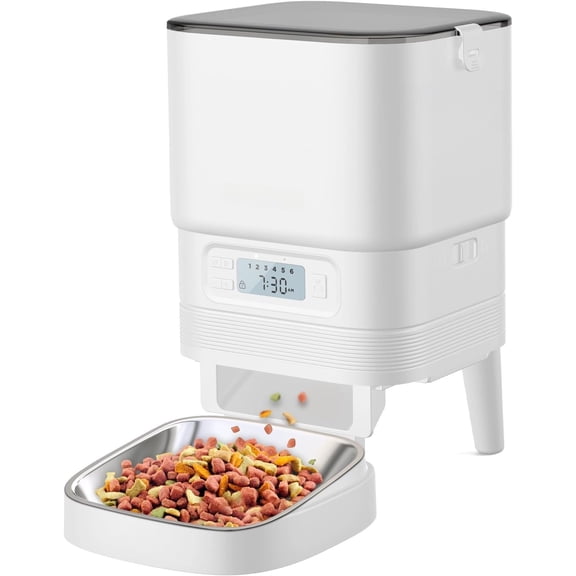 Automatic  Feeders -  4L  Automatic Feeders with Stainless  Bowl,1-6 Meals Per Day, Programmable Portion Size, Detachable Washable,  Pet Feeder for Cats and Dogs