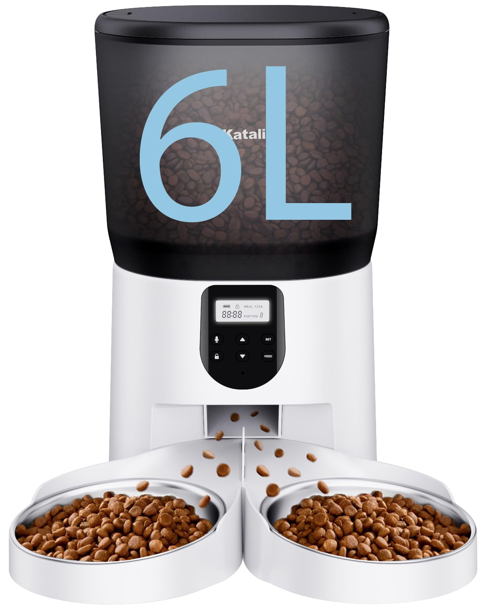 Automatic Feeders for IRF13 2Cats, 6L/25cup Automatic Food with 2