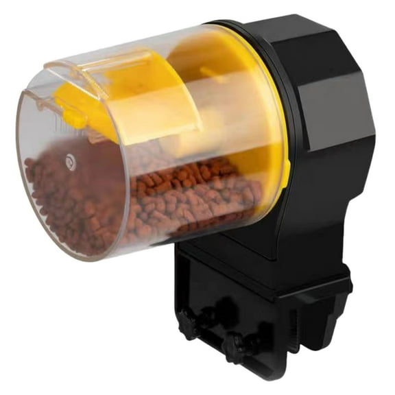 Automatic Fish Feeder for Aquarium - Battery Powered Fish Food Dispenser with Timer, Works with Pellets, Flakes & Strips - for Vacation & Daily Use (Battery Included)