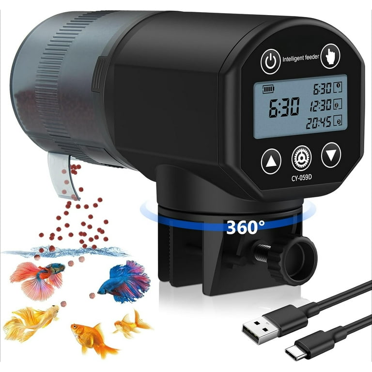 Automatic Fish Feeder Dispenser for Aquarium: 200ml Large Capacity