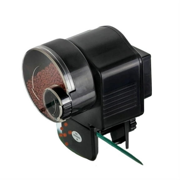 Automatic Fish Feeder Electrical Timer Feeder Battery-Operated Portable Practical Creative Plastic Digital For Goldfish Koi ,Easy to Install