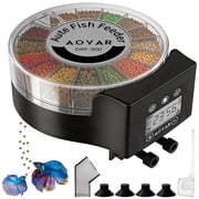 RUNACC Fish Feeder for Aquarium Automatic Precision Food Feeding 300ml Large Capacity Flakes Pellet, Battery Feeders Timer Small Tank Turtle Betta Koi