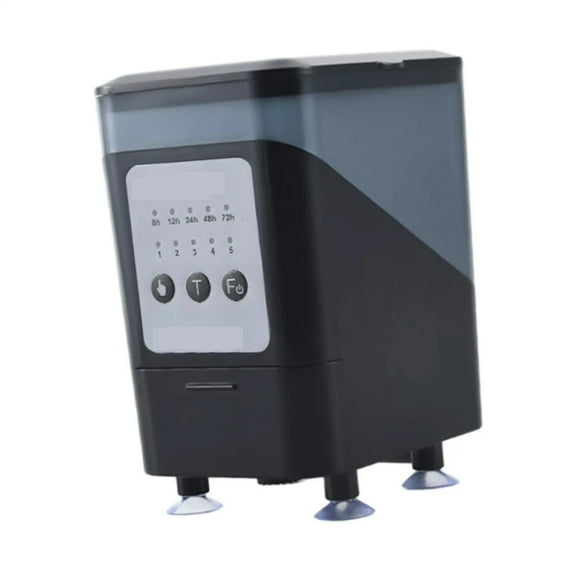 Automatic Fish Feeder Large Capacity Waterproof Timer Feeding Clear Design Moistureproof Suction Cup Install Food Dispenser - NO DIGITAL DISPLAY_MEDIUM