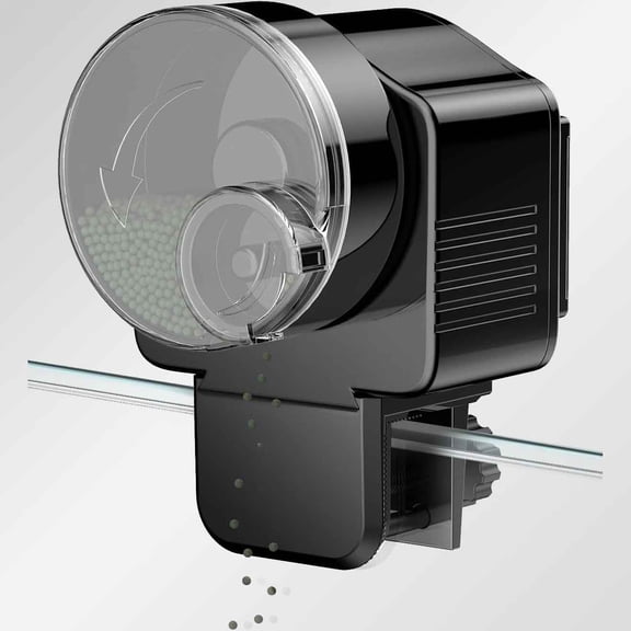 Automatic Fish Feeder for Aquarium, Auto Vacation Timer Adjustable Food Dispenser for Pellets Strips, Battery Operated