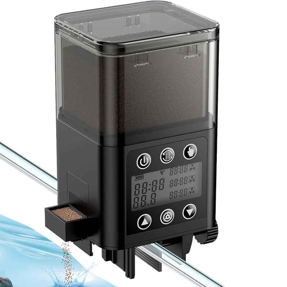 Automatic Fish Feeder for Aquarium, Auto Vacation Timer for Fish Tank Adjustable Food Dispenser for Powder Pellets and Granules, Battery Operated
