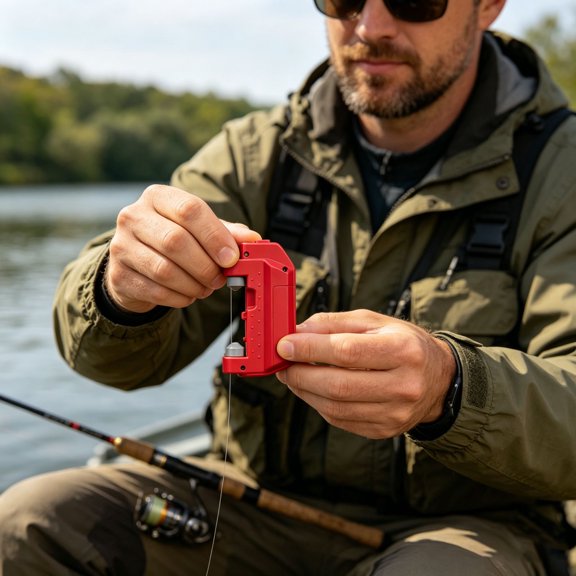 Automatic Fishing Knot Tying Tool Electric Hook Tier Machine Rechargeable for Fishing Line Fast Knot 2.5x4.5 Inches