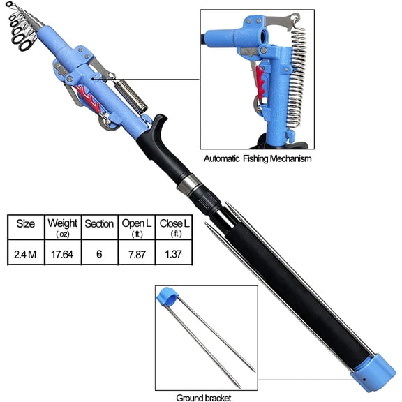 Automatic Fishing Rod Telescopic Pole with EVA Handle for Bass Trout