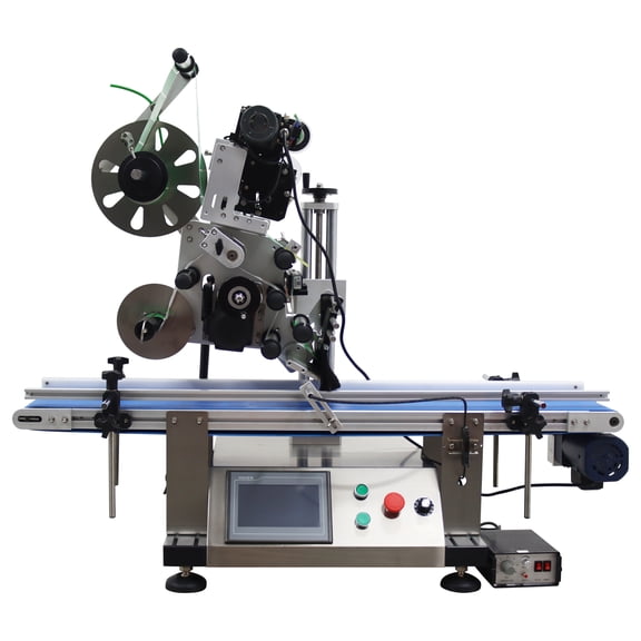 Automatic Flat Labeling Coding Machine Desktop Conveyor Label Applicator Printer 110V 25-50PCS/min