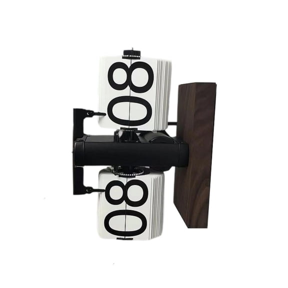 Automatic Flip Clock 24 Hour Quartz Movement Large Clear Numbers Wooden Design