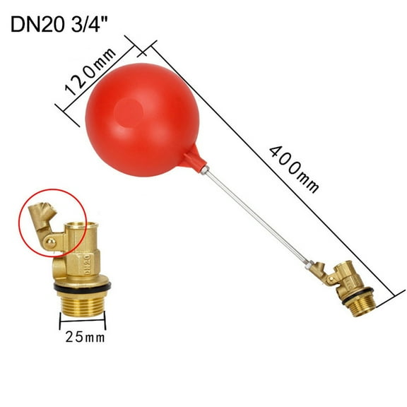 Automatic Float Valve For Water Tank Control With Brass And Plastic Components