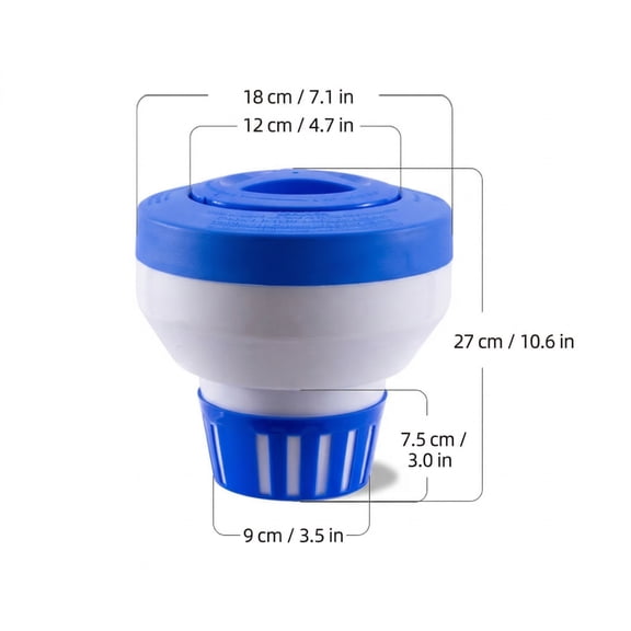 Automatic Floating Pool Tablet Dispenser, Adjustable Chlorine Bromine Holder for Spas, Thickened Durable Floating Disinfection Box (7 In)