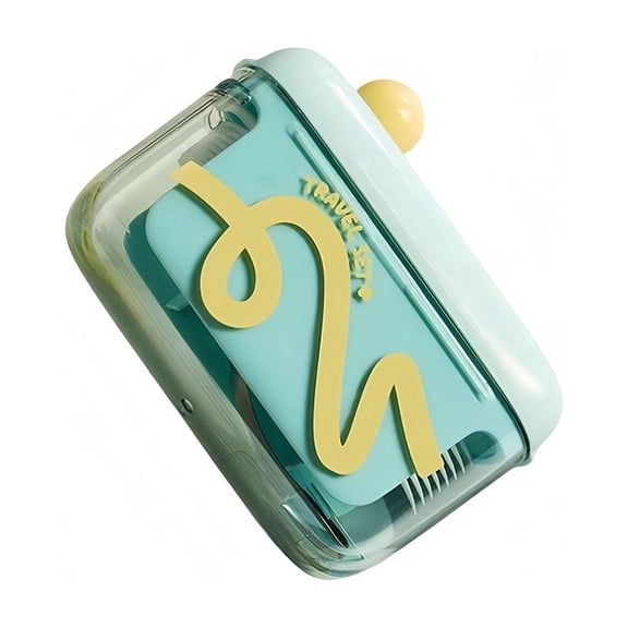 Automatic Floss Pick Dispenser - Portable Dental Floss Case for Travel & Home Use, Hands-Free Flosser Holder, Slim Desktop Oral Care Dispenser, Cute Floss Container, Cyan White