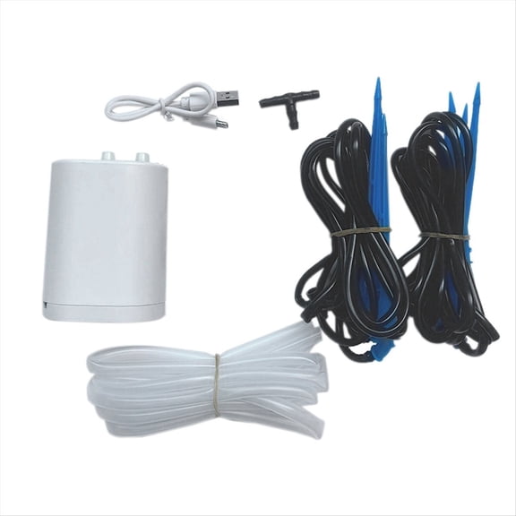 Automatic Flower Watering Machine Pump Controller Flowers Plants Home 8 Head Sprinkler Drip Irrigation Device Pump Timer,1 x Automatic Watering Pump,White