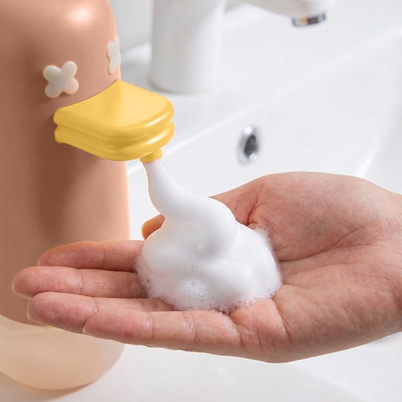 Automatic Foam Soap Dispenser, Cute Duck Design, Rechargeable Sensor Hand Washer for Bathroom, Touchless Soap Pump, Hygienic Kitchen Accessory for Seniors​,Pink