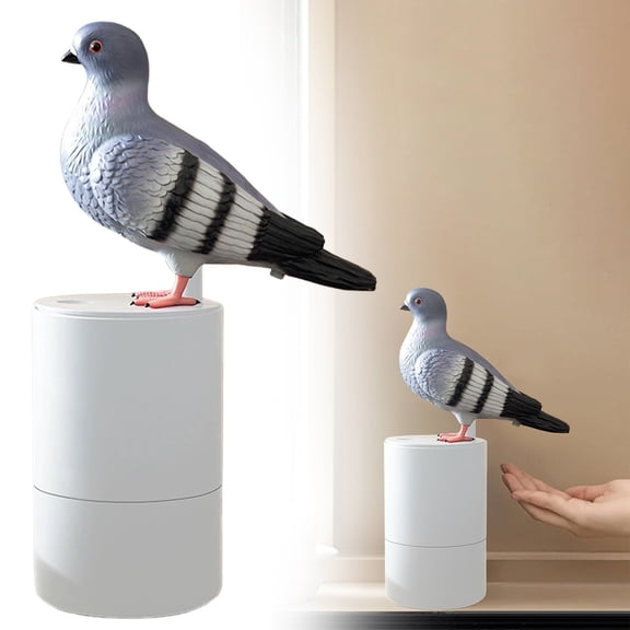 Automatic Foam Soap Dispenser Peace Dove Shaped for Kitchen and Bathroom Countertop Use-Grey