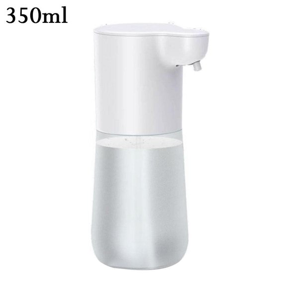 Automatic Foam Soap Dispenser, Rechargeable Touchless Hand Wash Machine with 4 Adjustable Dispensing Volumes, Quiet Operation, 350ml Capacity for Kitchen & Bathroom