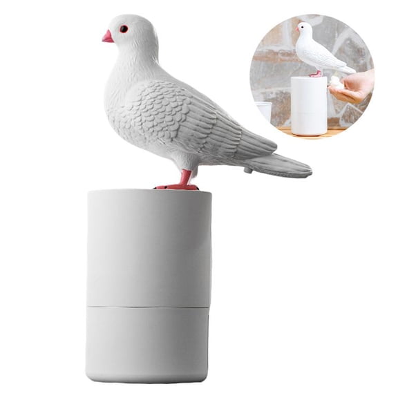 Automatic Foam Soap Dispenser Touchless, Pigeon Shape Design with Intelligent Infrared Sensing, 300ml Capacity Battery Operated, Fine Foam Dispensing for Bathroom Kitchen
