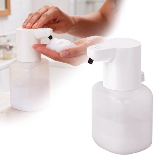 Automatic Foaming Soap Dispenser, 17oz/500ml Touchless Rechargeable with 4-Level Adjustable & IPX5 Waterproof - Level Display for Wall/Tabletop Use in Bathroom, Kitchen, White
