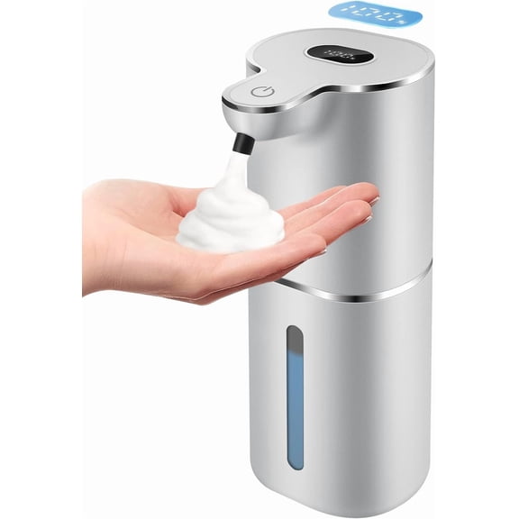Automatic Foaming Soap Dispenser with Digital Display, 6-Level Foam Adjustable, Rechargeable, 12.8oz/ 380ml Wall Mounted Touchless Hands Free Auto Dispenser for Kitchen, Bathroom, Hotel, Restaurant