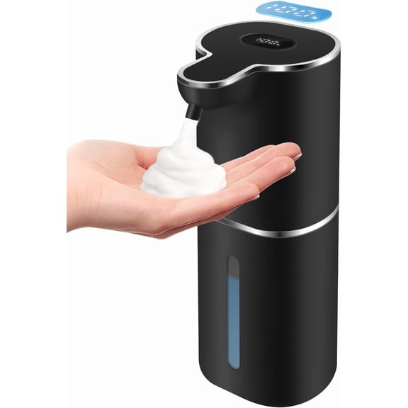 Automatic Foaming Soap Dispenser with Digital Display, 6-Level Foam Adjustable, Rechargeable, 12.8oz/ 380ml Wall Mounted Touchless Hands Free Auto Dispenser for Kitchen, Bathroom, Hotel, Restaurant