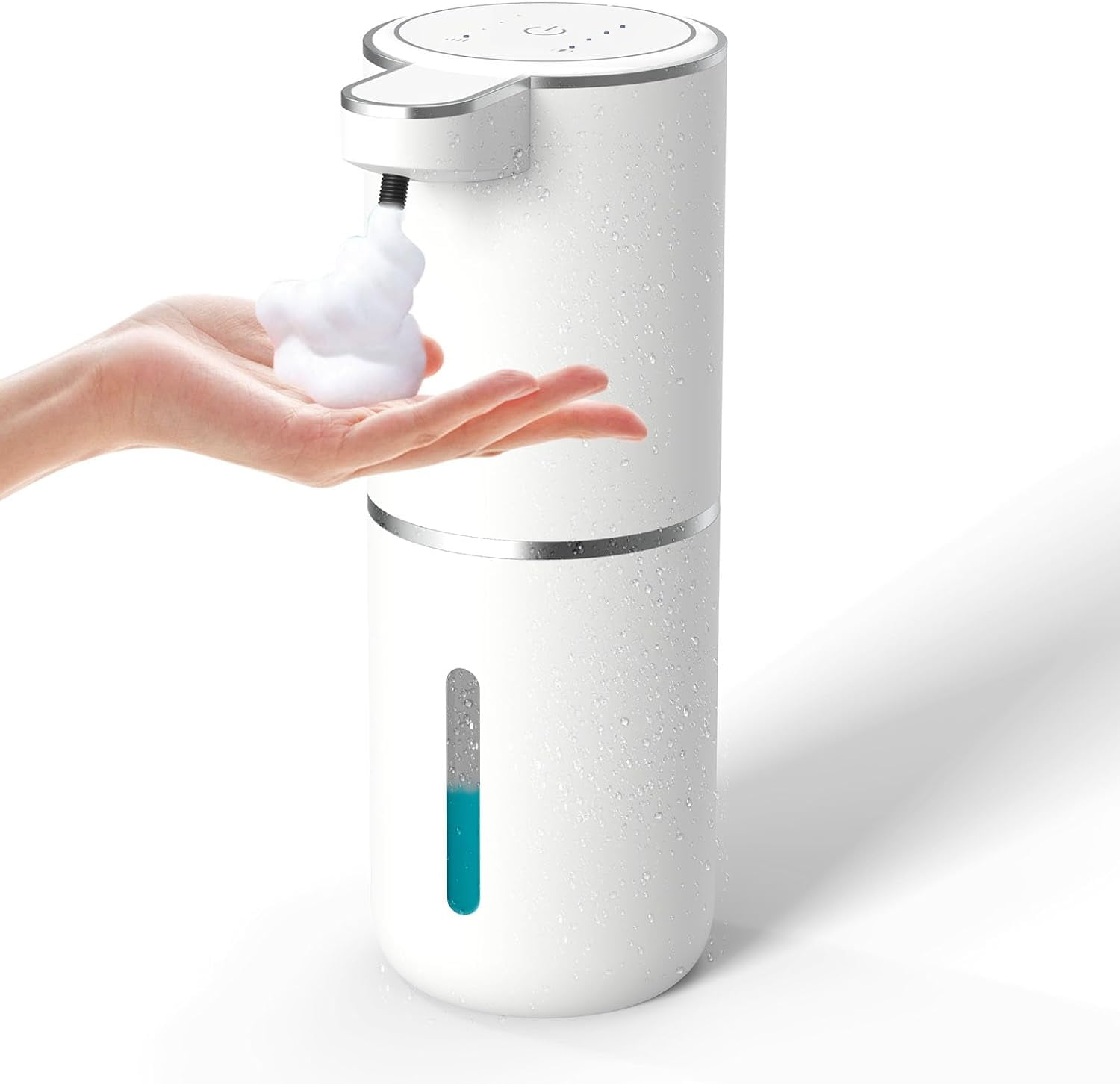 White Automatic Touchless Liquid Soap Dispenser with USB Rechargeable Battery
