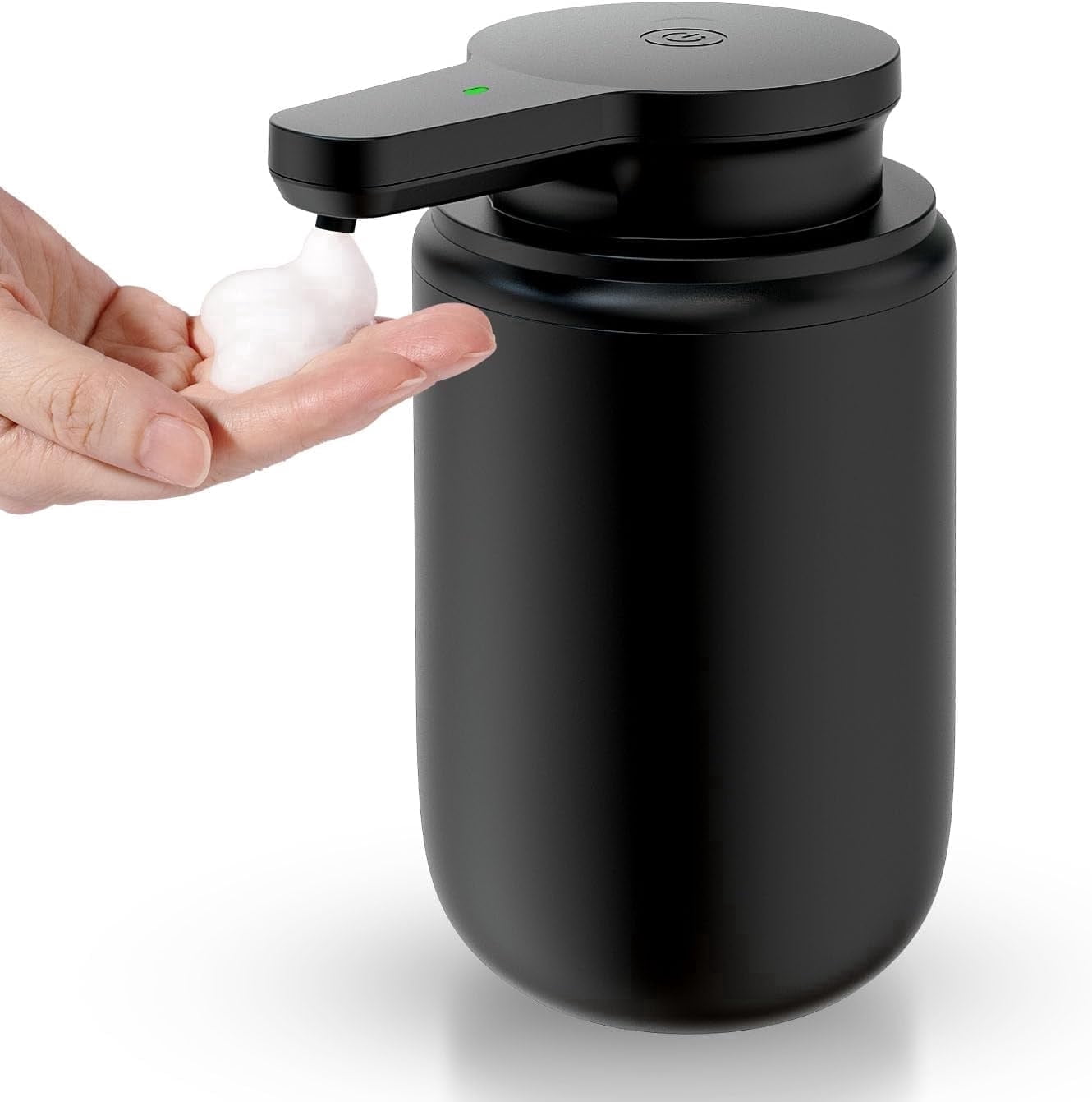 Lococo Automatic Foaming Soap Dispenser, Rechargeable Touchless Foam Hand Soap Dispenser for Bathroom, Soap Pump for Kitchen, Water-Resistant, Xmas Gift 10oz, Black